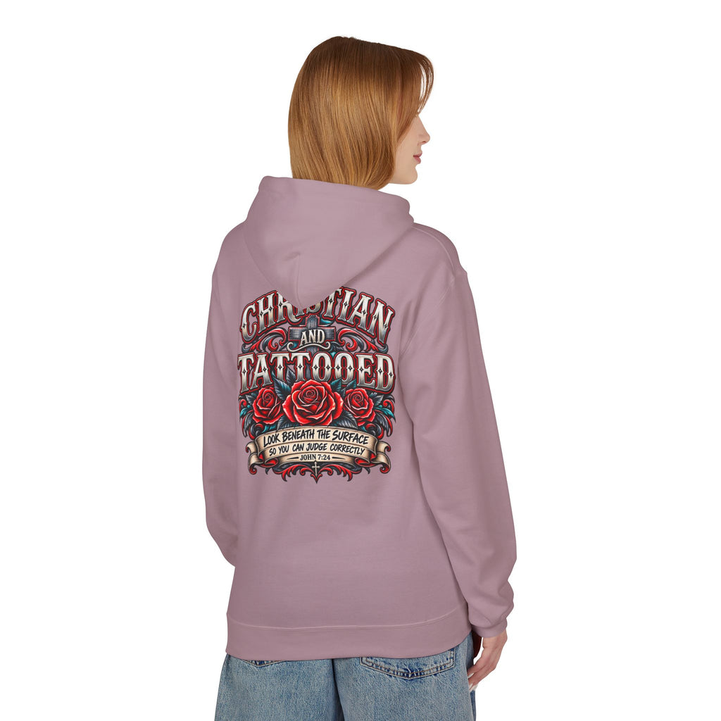 Hoodie - Christian and Tattooed Graphic Pullover (Look Beneath the Surface)