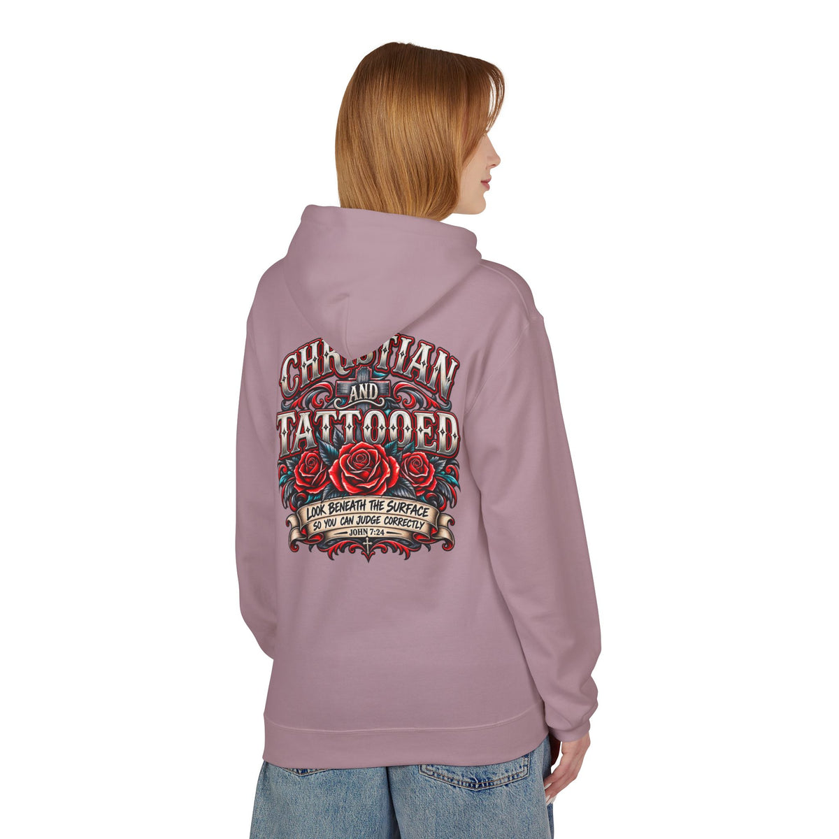 Hoodie - Christian and Tattooed Graphic Pullover (Look Beneath the Surface)