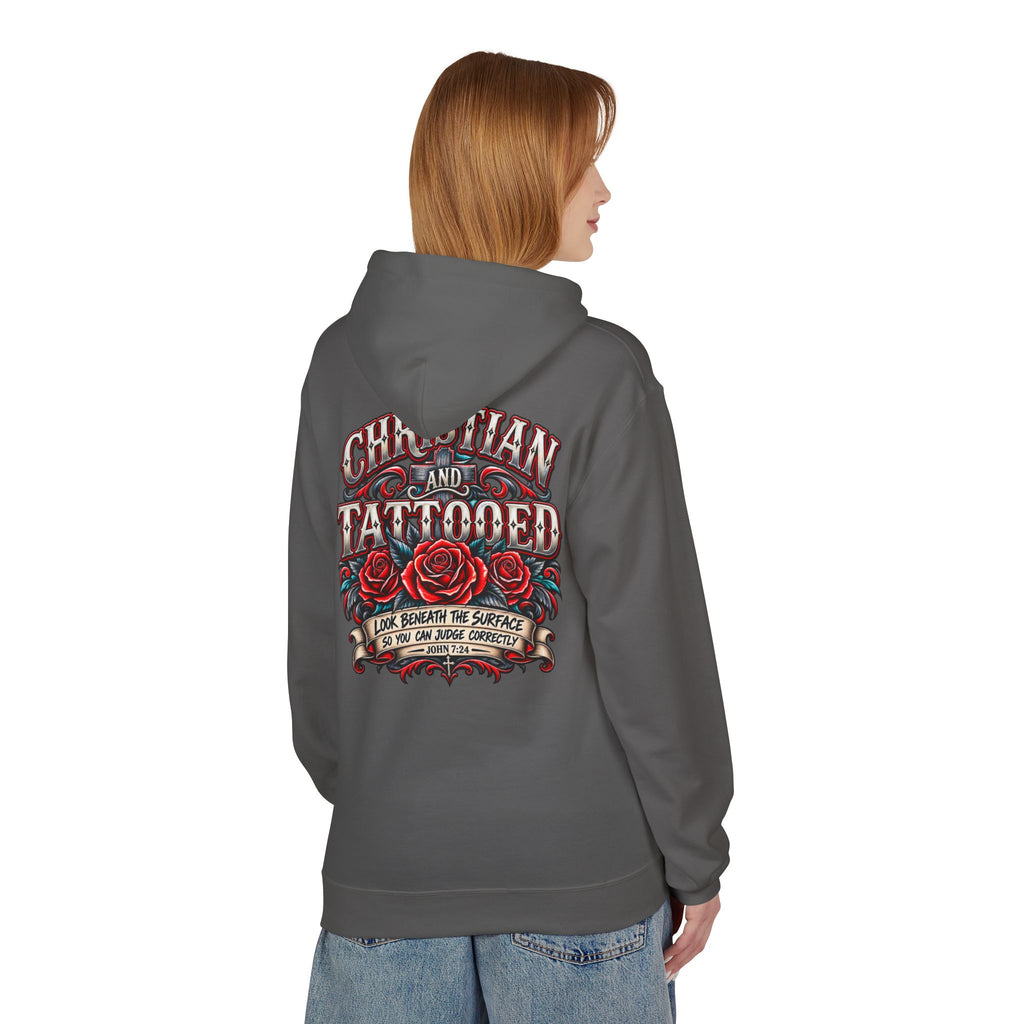 Hoodie - Christian and Tattooed Graphic Pullover (Look Beneath the Surface)