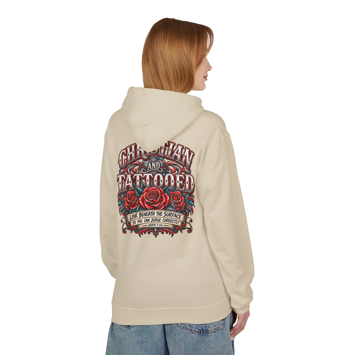 Hoodie - Christian and Tattooed Graphic Pullover (Look Beneath the Surface)