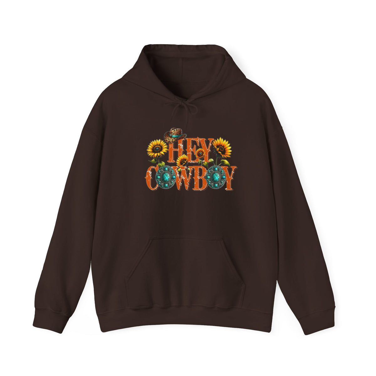Hey Cowboy Hoodie — Sunflower Western Graphic Pullover