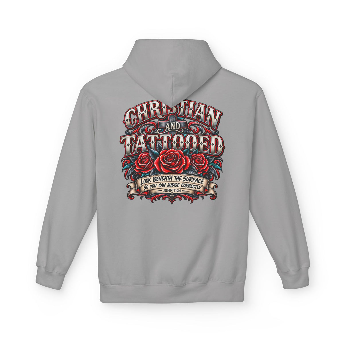 Hoodie - Christian and Tattooed Graphic Pullover (Look Beneath the Surface)