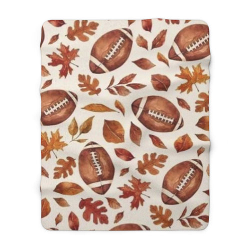 Autumn Football Sherpa Blanket