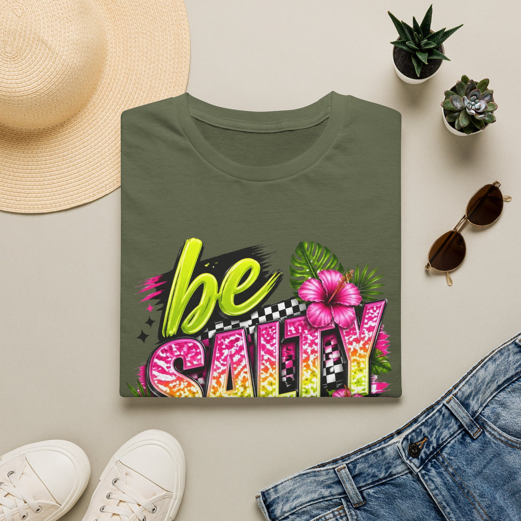 Be Salty Tropical T-Shirt — Floral Retro Beach Vibe Tee