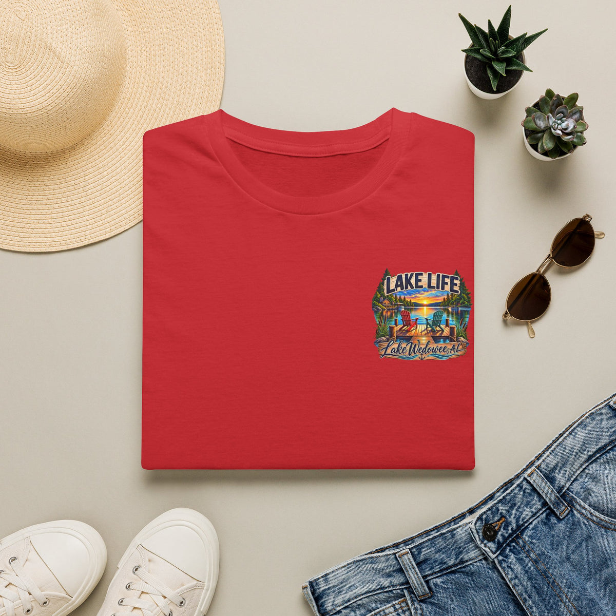 Lake Life T‑Shirt — Vintage Lakeside Sunset Graphic Tee