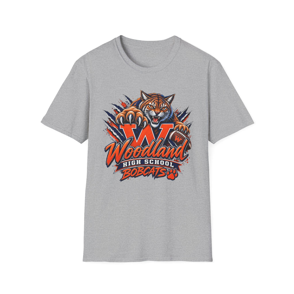 Bobcats High School T-Shirt — Woodland 'W' Mascot Tiger Design