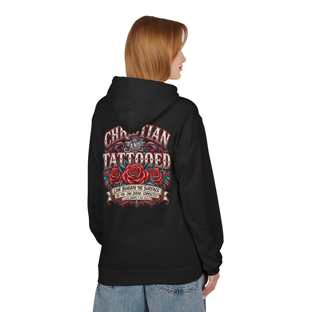 Hoodie - Christian and Tattooed Graphic Pullover (Look Beneath the Surface)