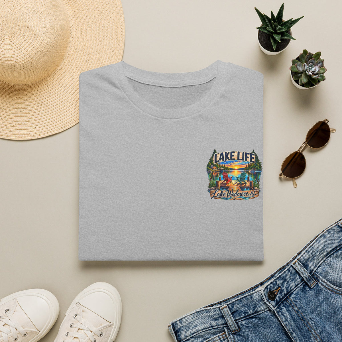 Lake Life T‑Shirt — Vintage Lakeside Sunset Graphic Tee