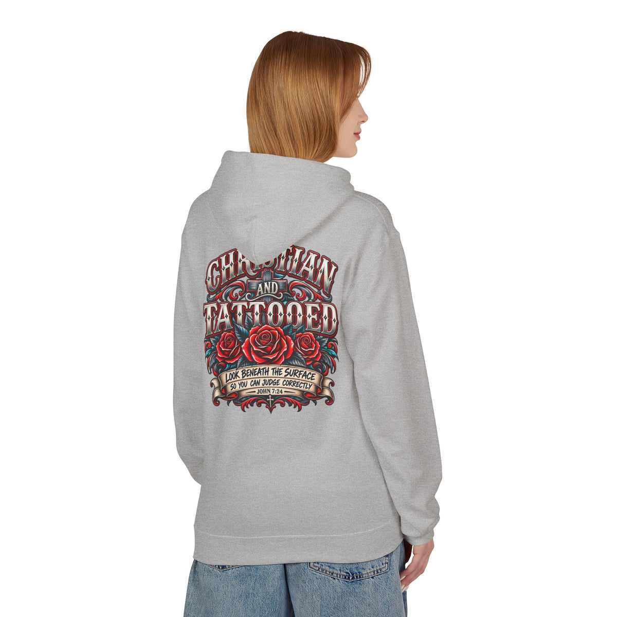 Hoodie - Christian and Tattooed Graphic Pullover (Look Beneath the Surface)