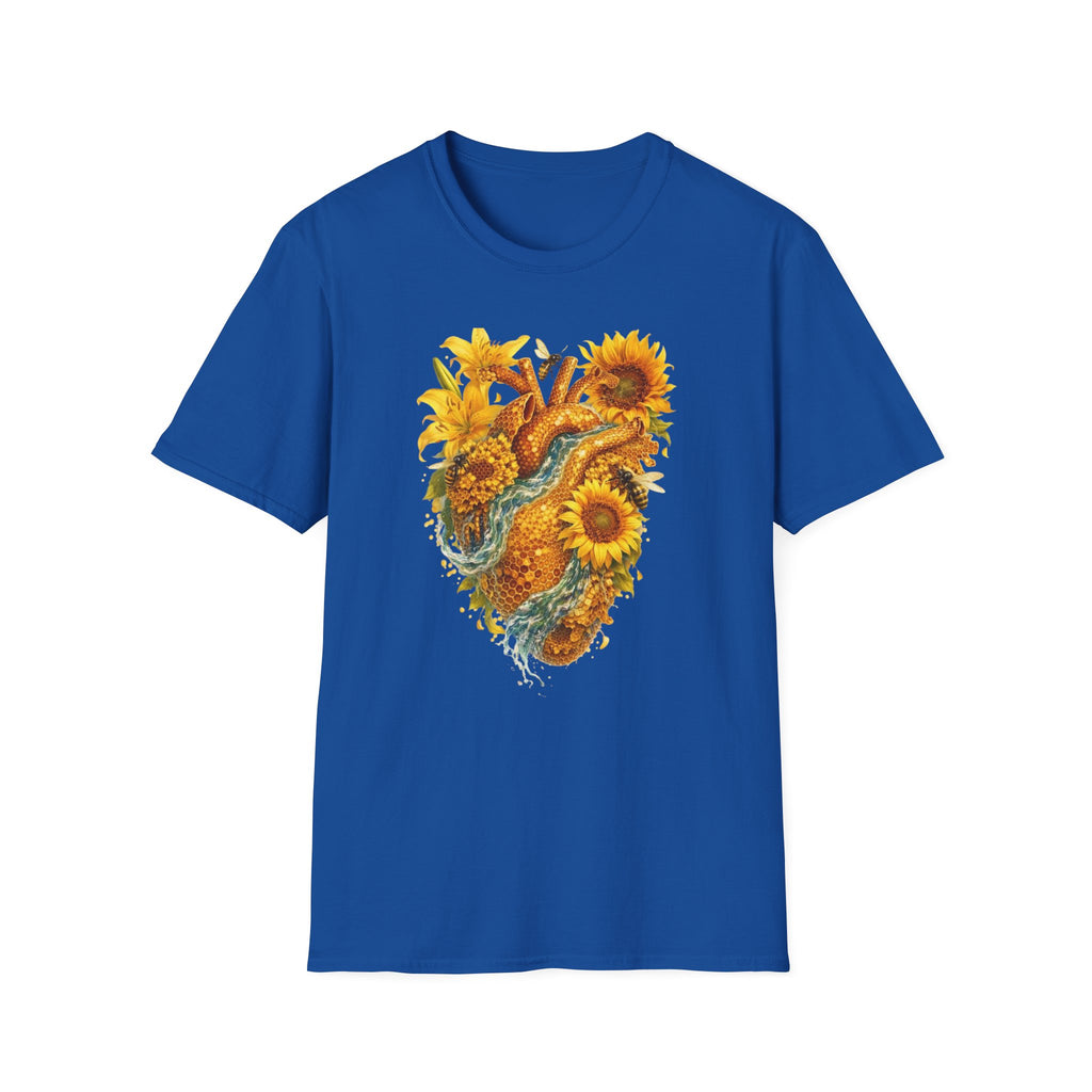 Sunflower Heart with water flowing T-Shirt — Floral  Graphic Tee