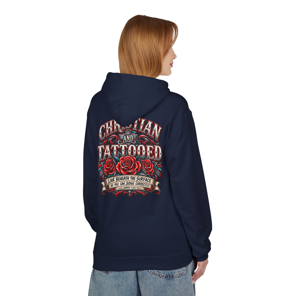 Hoodie - Christian and Tattooed Graphic Pullover (Look Beneath the Surface)