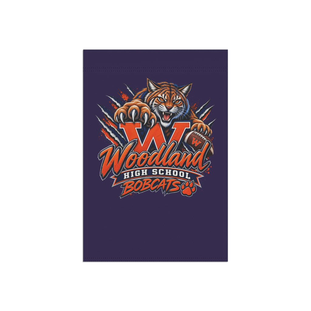 Woodland Bobcats Garden Flag — High School Mascot House Banner
