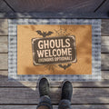 Ghouls Welcome Doormat (Humans Optional) – Halloween Porch Mat with Bats & Spiderwebs