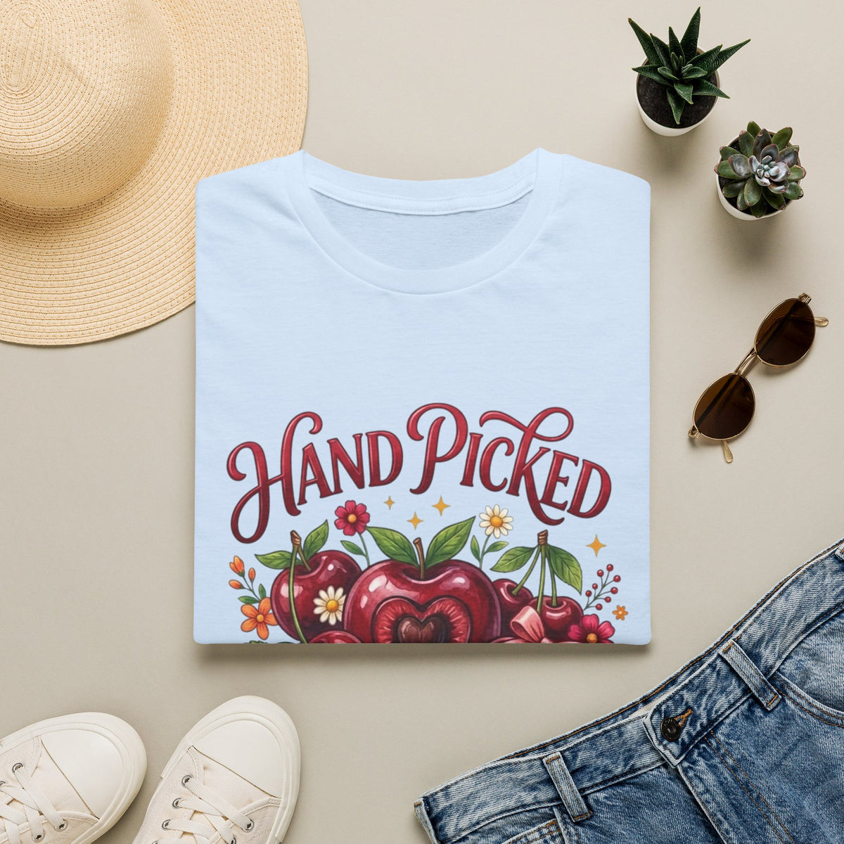 T-Shirt — "Hand Picked by God" Floral Faith Tee (John 15:16)