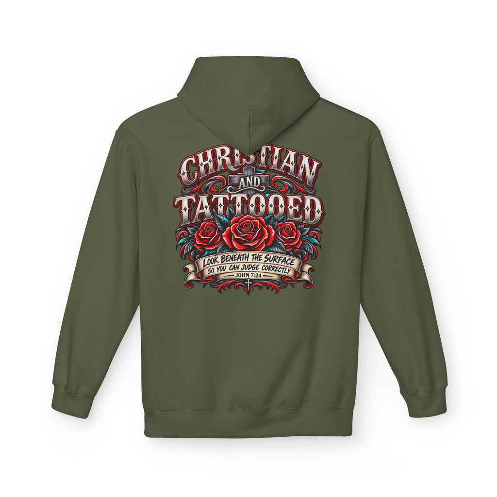 Hoodie - Christian and Tattooed Graphic Pullover (Look Beneath the Surface)