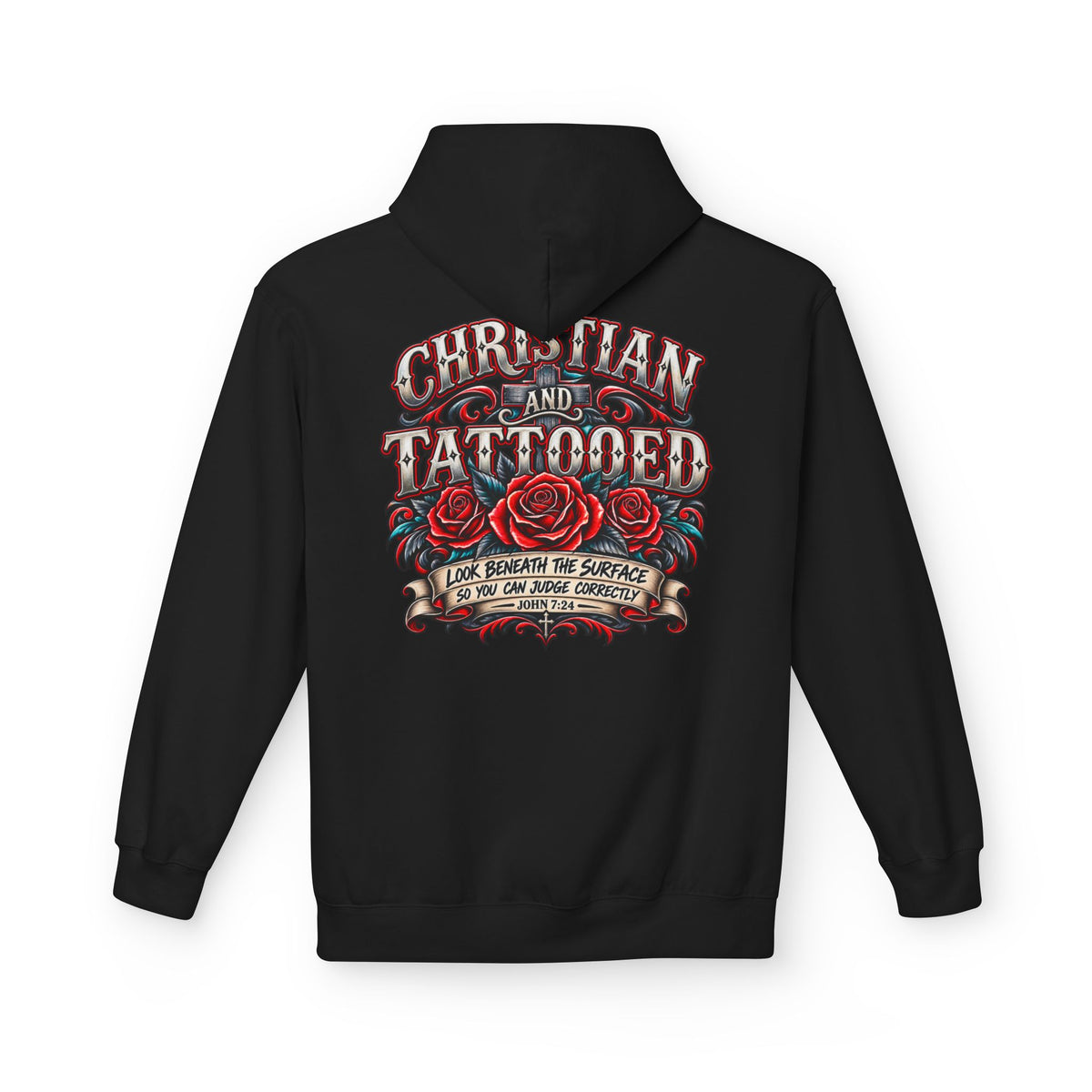 Hoodie - Christian and Tattooed Graphic Pullover (Look Beneath the Surface)