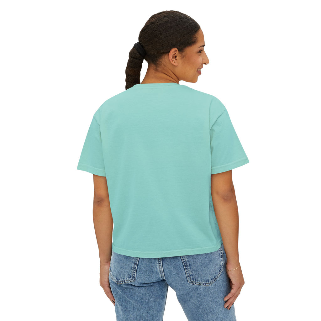 Women's Boxy Tee – Scenic Horse Double Exposure Graphic