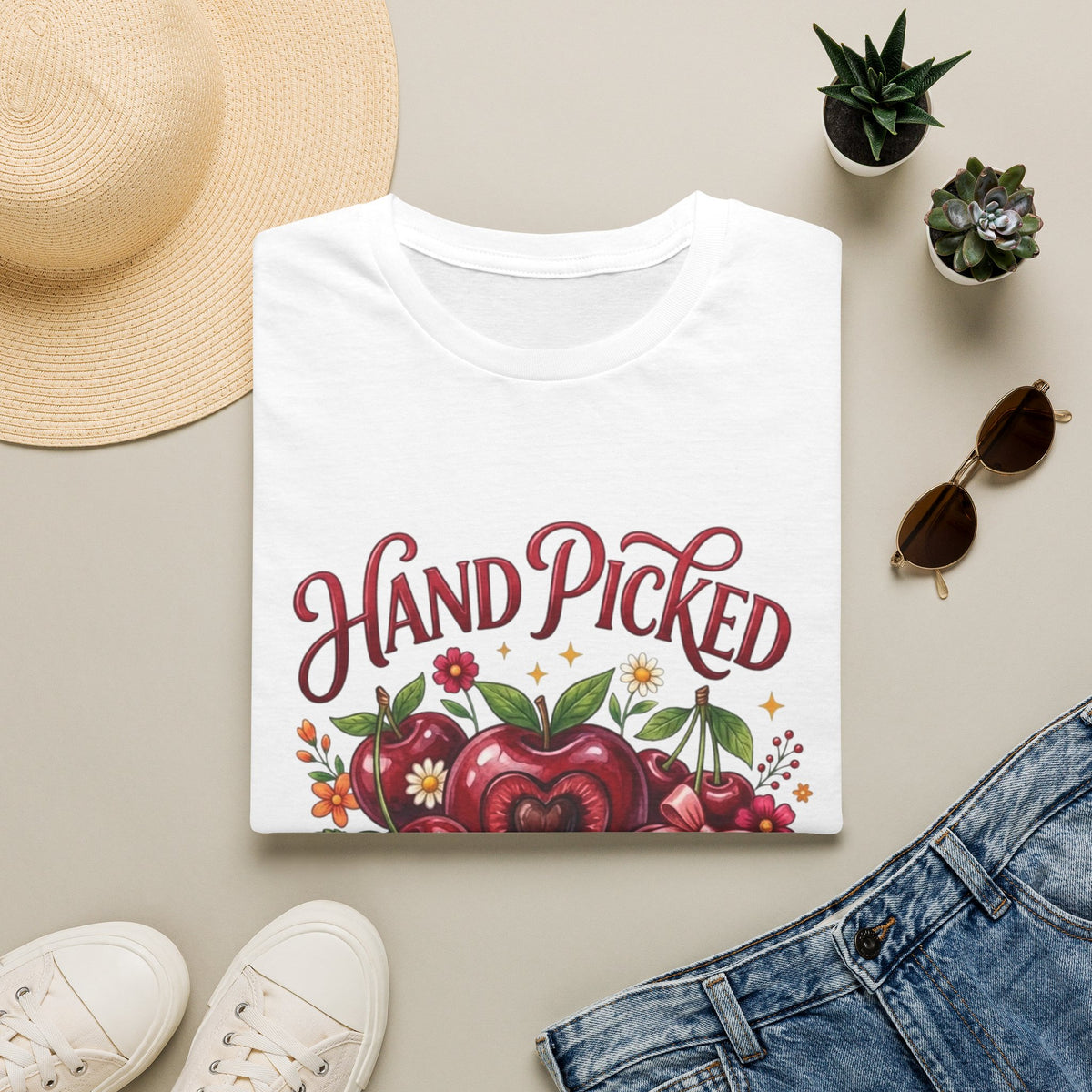 T-Shirt — "Hand Picked by God" Floral Faith Tee (John 15:16)